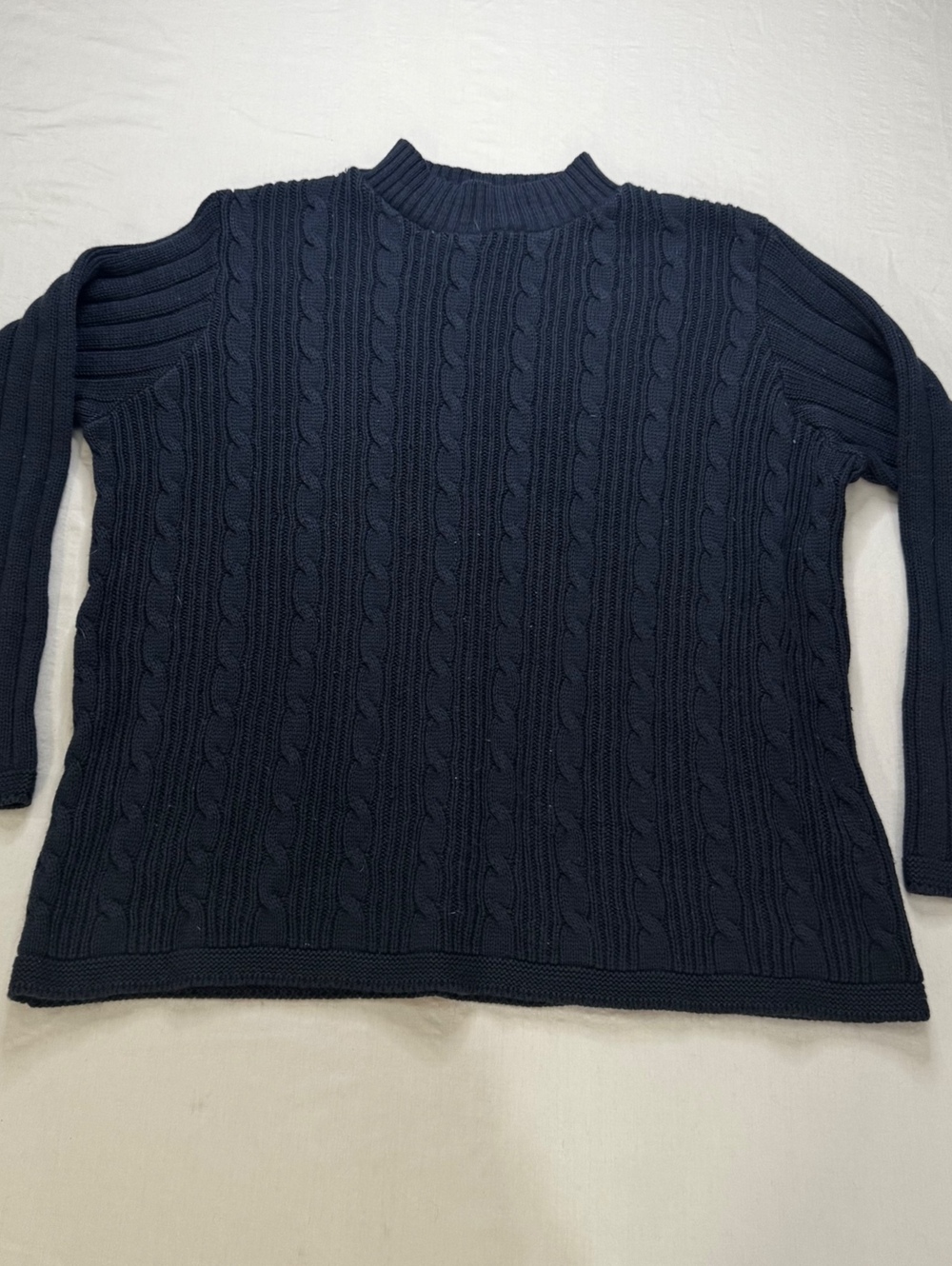 Bobbie Brooks Cable Knit Sweater Women’s XL Navy Chunky Knit Y2K